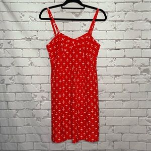 J. CREW Red and white Strappy Sundress Size 4